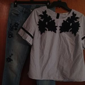 As a set Crown & ivy jeans with matching shirt